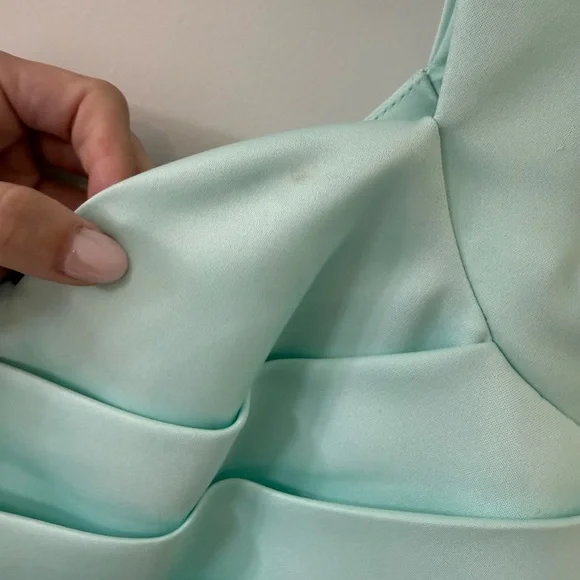 Elliatt Mint Green Pleated Bust Asymmetric Mini Dress - Picture 4 of 7